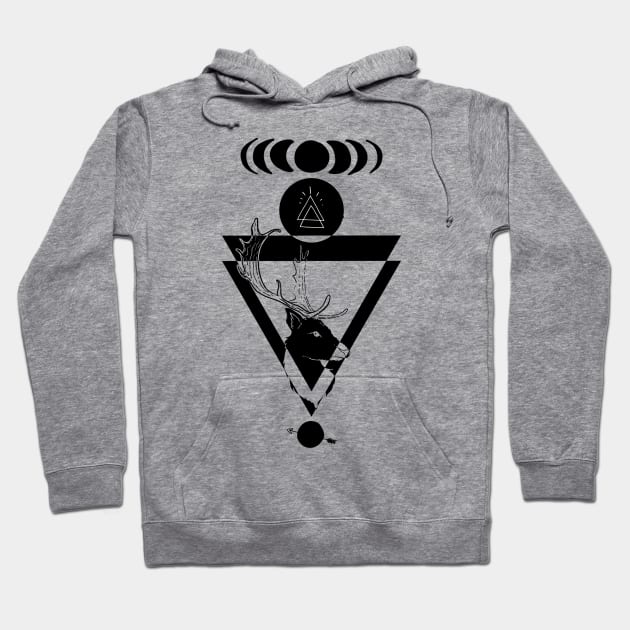 Deer geometric shapes Hoodie by NJORDUR